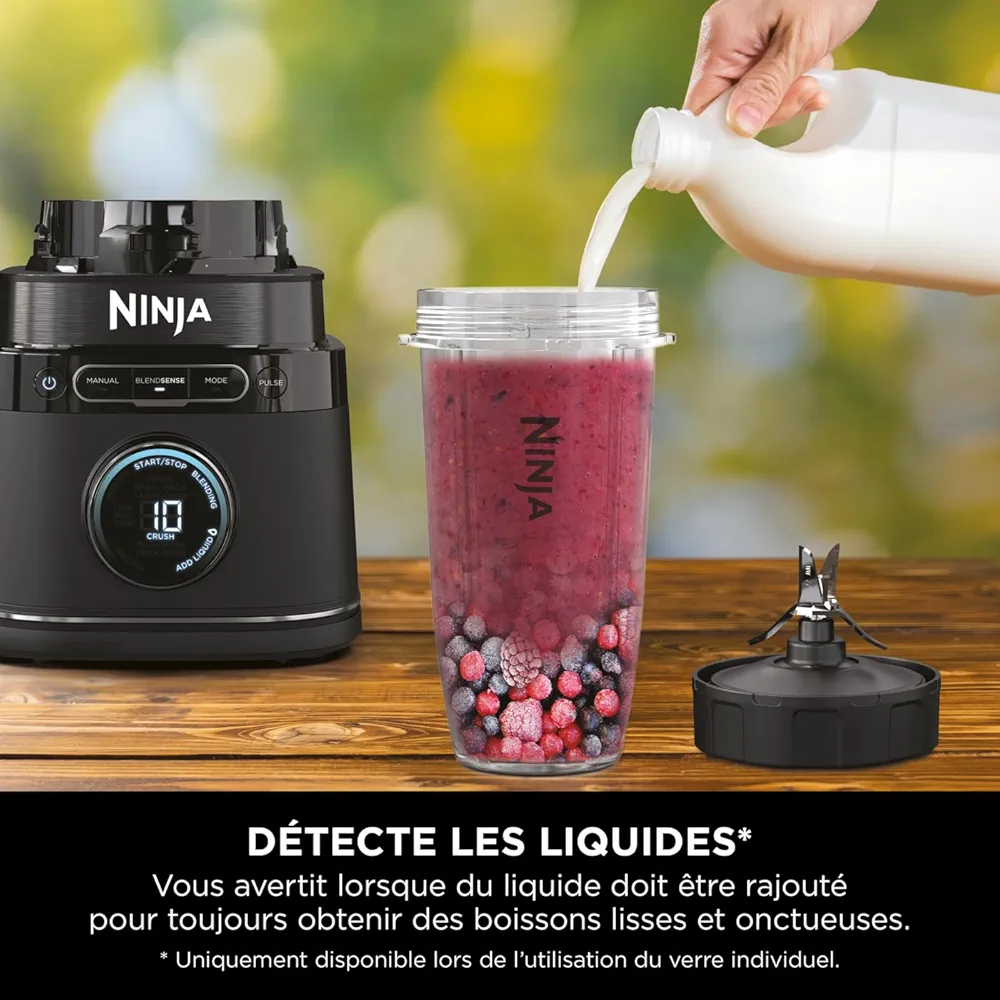 Ninja Detect Power Blender Pro & Single Serve 2-en-1 – Mixeur 1200 W avec Récipient 2 L et 2 Gobelets Individuels – TB301EU - Thumbnail 7