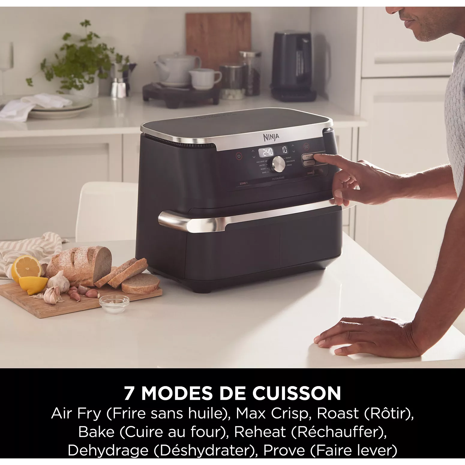 NINJA Foodi FlexDrawer – Air Fryer 7-en-1 à 2 Compartiments avec Séparateur Amovible – 10,4 L – Noir - Thumbnail 4