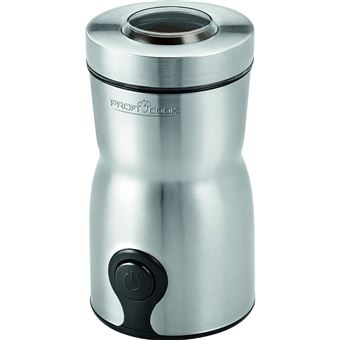 Moulin à Café Électrique ProfiCook PC-KSW 1093 – Jusqu’à 60 g de Grains – 160 W – Argent