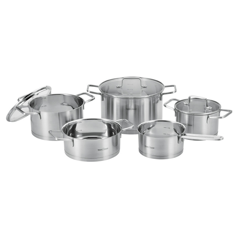 Lot de 8 Casseroles ProfiCook PC-KTS 1225 – Induction – Compatible Tous Feux : Induction, Céramique, Halogène et Gaz – Acier Inoxydable avec Couvercles - Thumbnail 3
