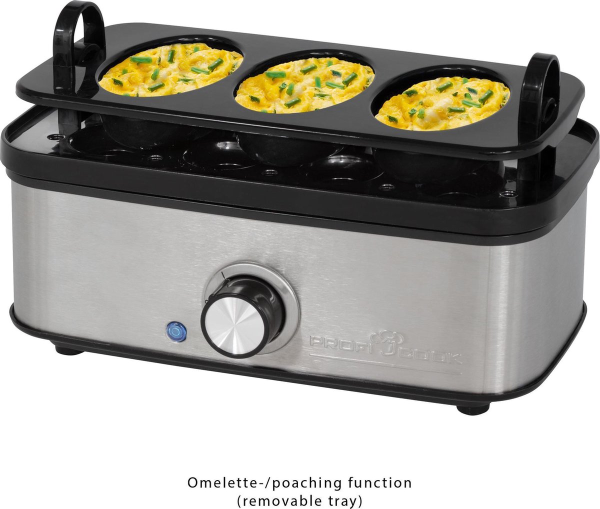 Cuiseur à Œufs ProfiCook PC-EK 1139 – Jusqu’à 8 Œufs – Omelettes – Acier Inoxydable – Signal Acoustique - Thumbnail 3