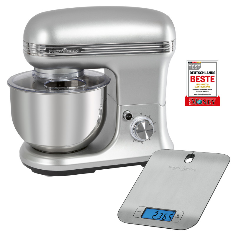 Robot Pétrin Multifonction ProfiCook PC-KM 1222 W – 1200 W – Avec Balance Intégrée – Bol Inox 5 L