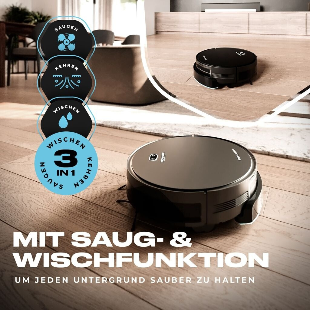 Aspirateur Robot ProfiCare PC-BSR3108 – Connecté WiFi – Fonction d’Essuyage – Noir - Thumbnail 2