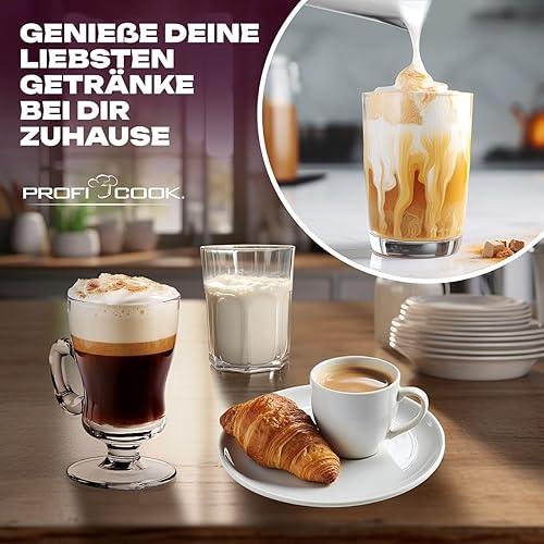 Mousseur à Lait ProfiCook PC-MS 1032 – Électrique – Fonction Chaud & Froid – 6 Fonctions – 500 ml de Mousse - Thumbnail 2