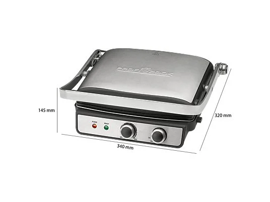 Grill de Contact ProfiCook PC-KG 1029 – Inox – 2 Plaques Antiadhésives – Grillades et Paninis - Thumbnail 6