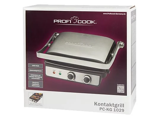 Grill de Contact ProfiCook PC-KG 1029 – Inox – 2 Plaques Antiadhésives – Grillades et Paninis - Thumbnail 8