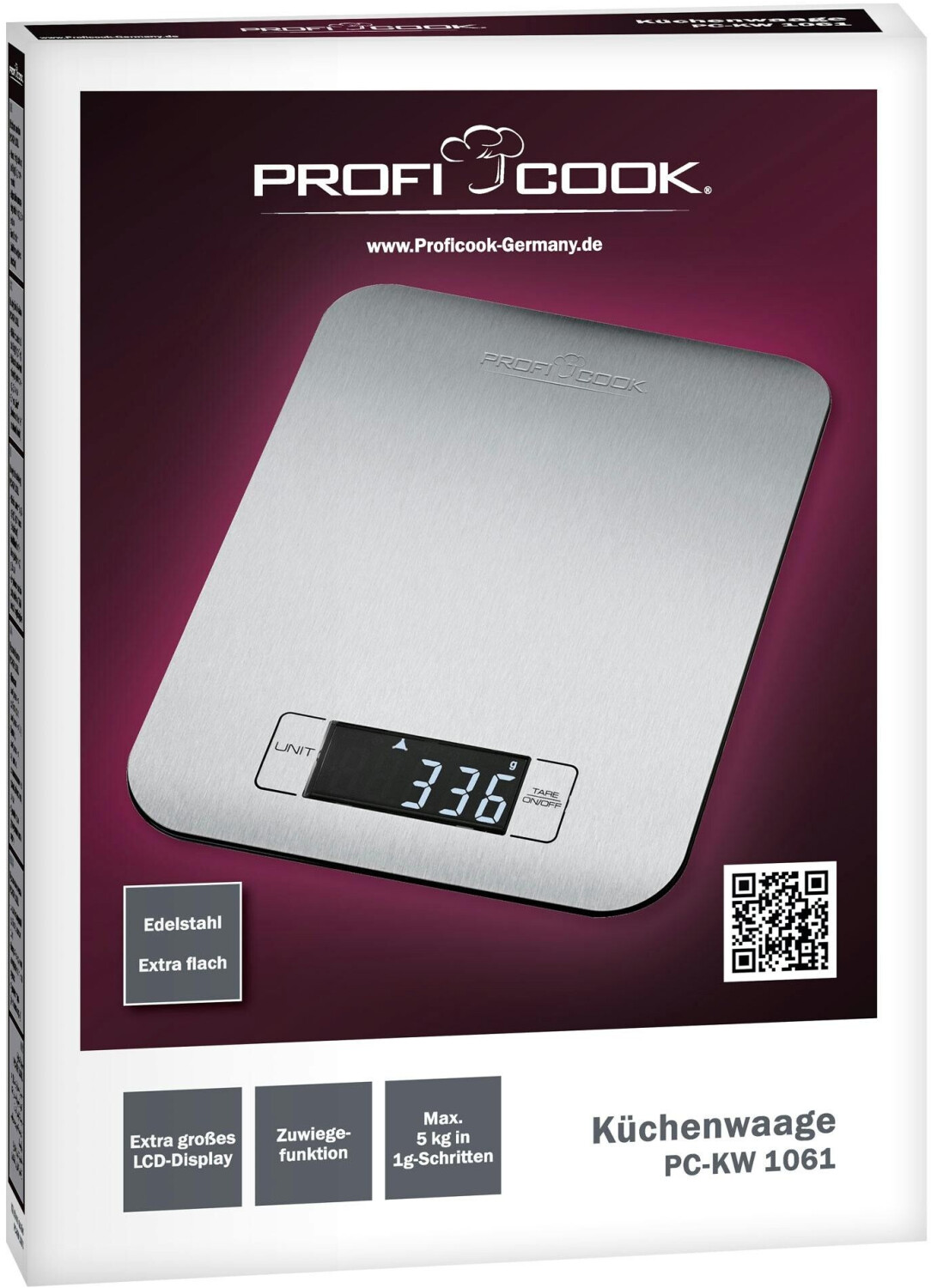 Balance de Cuisine Électronique ProfiCook PC-KW 1061 – Précision Gramme – Design Compact - Thumbnail 4