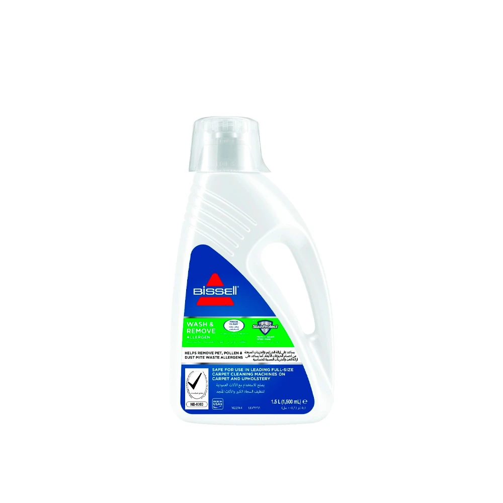 Bissell Wash & Remove Allergen – Nettoyant pour Tapis et Moquettes, 1,5 L, Blanc
