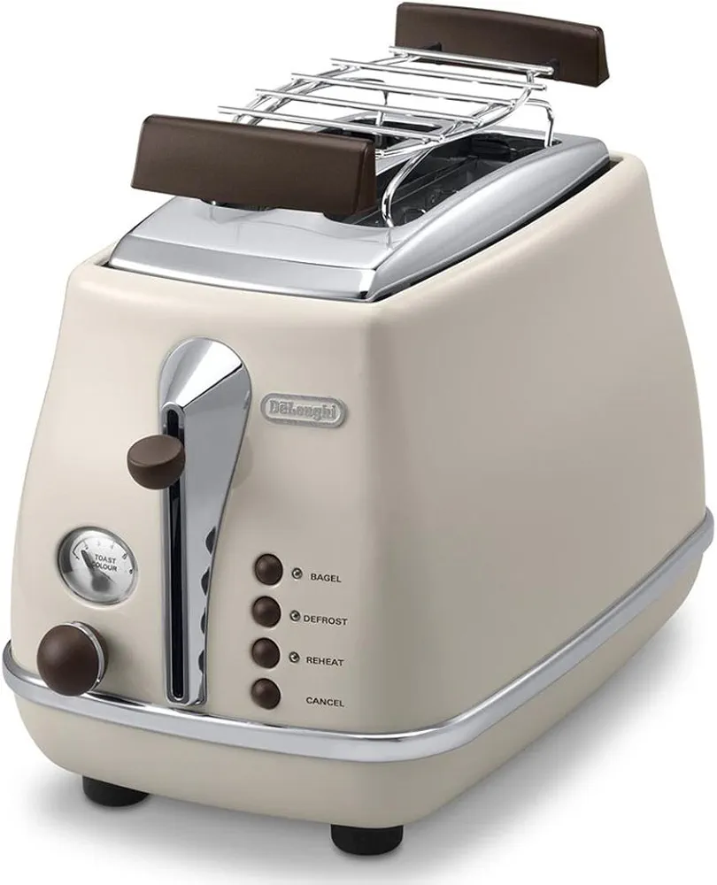Grille pain De’Longhi Icona CTOV 2103.BG – 1,7 L – 2000 W – Style Rétro Beige - Thumbnail 2