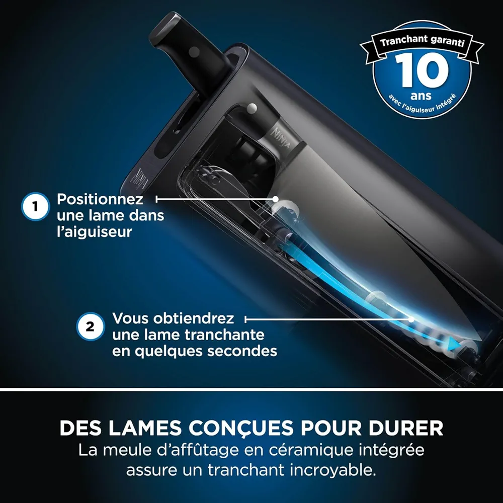 Ninja StaySharp – Ensemble de Couteaux de Cuisine 6 pièces avec Aiguiseur Intégré et Ciseaux - Thumbnail 4
