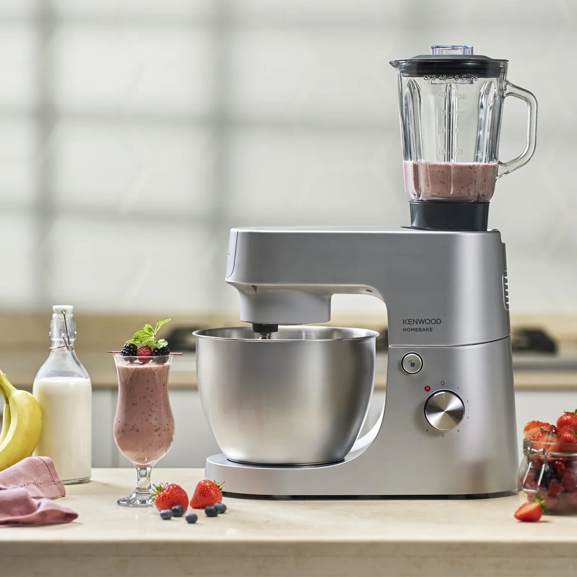 Robot Pâtissier Kenwood HomeBake + Blender – 1000 W – KHH01.120SI - Thumbnail 3