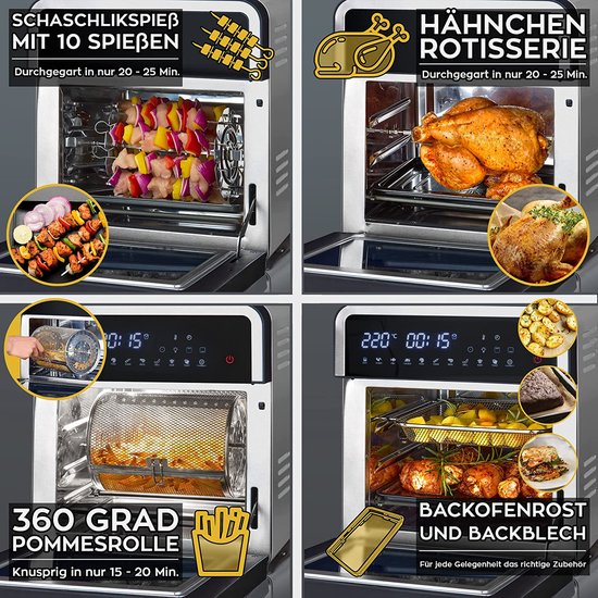 Heinrichs HFR 8209 – Friteuse / Four à Air Chaud 14 Litres XXXL - Thumbnail 8
