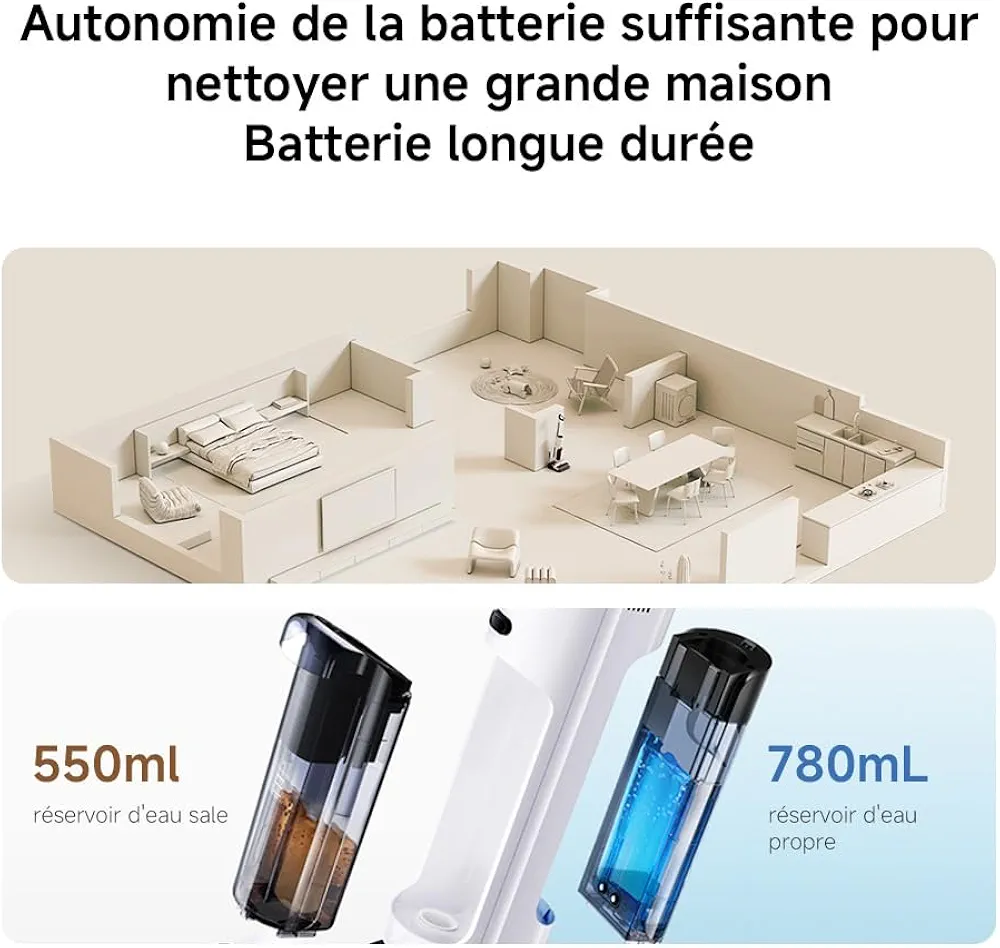 Xiaomi Truclean W20 – Aspirateur Laveur Sans Fil (Wet & Dry) - Thumbnail 3