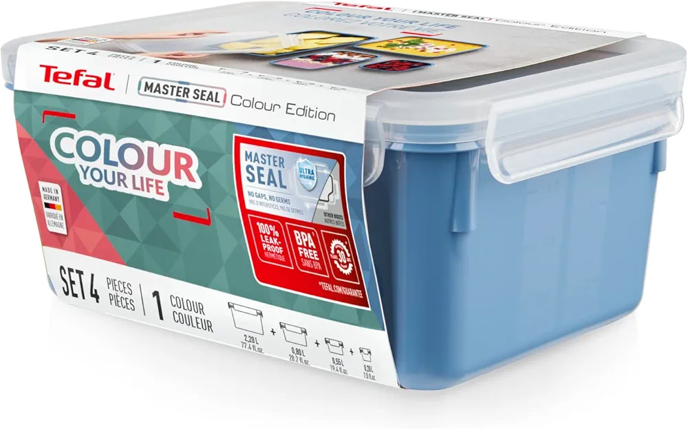 Tefal MasterSeal Colour Edition – Set 4 pièces (Bleu Aqua) - Thumbnail 2