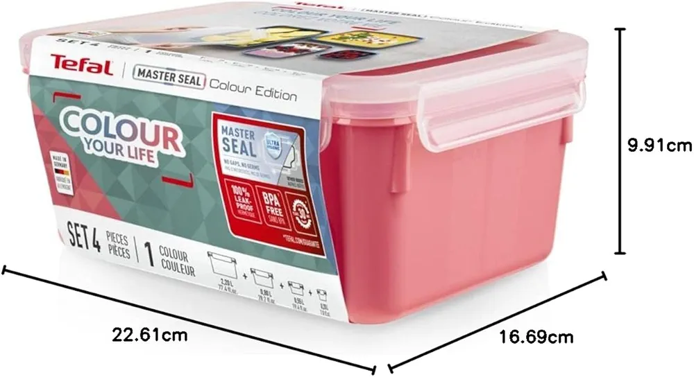 Tefal MasterSeal Colour Edition – Set 4 pièces (Terracotta) - Thumbnail 4