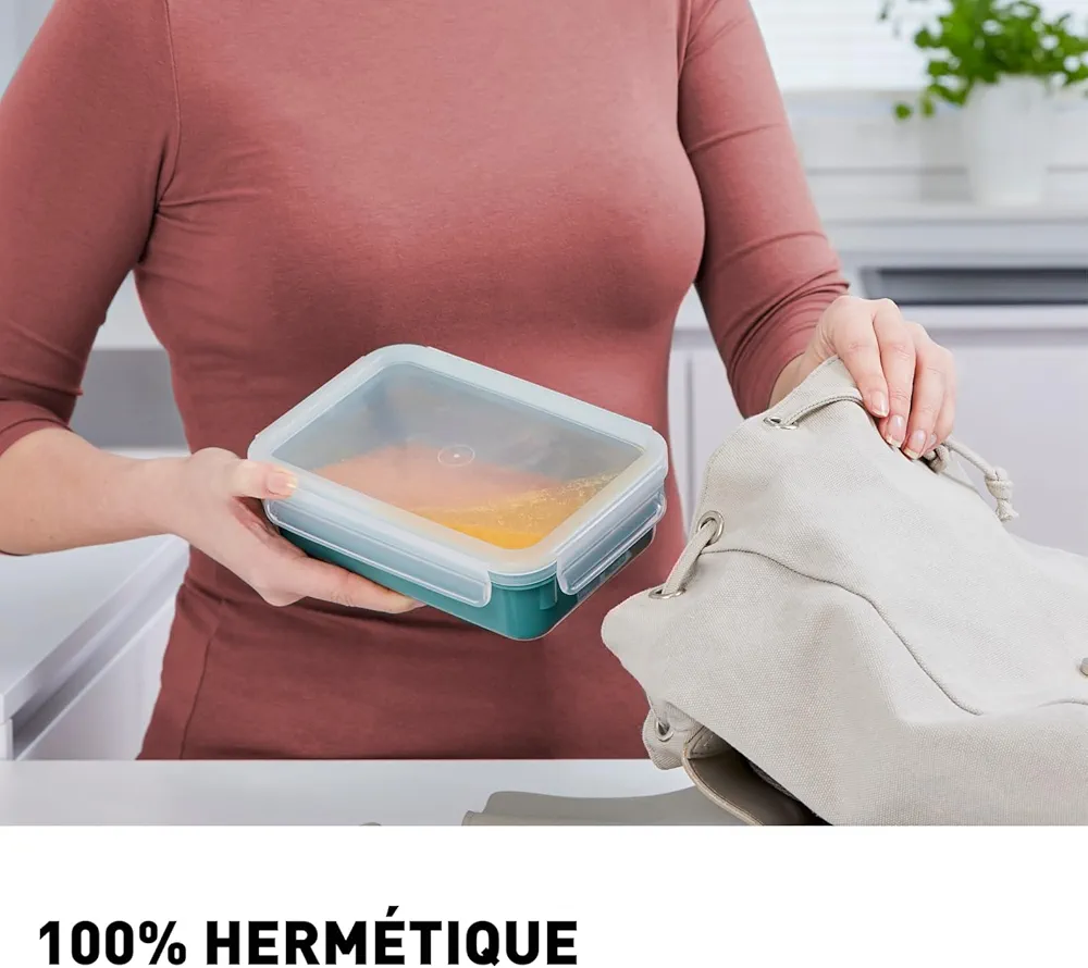 Tefal Masterseal Colour Edition Vert d'eau – Set de 4 boîtes rectangulaires hermétiques - Thumbnail 5