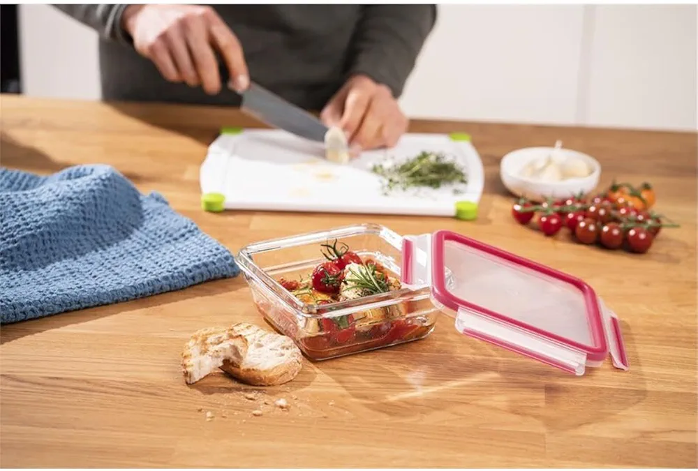 Tefal Masterseal Fresh Verre N1041410 – Boîte alimentaire carrée 0,8L empilable - Thumbnail 2