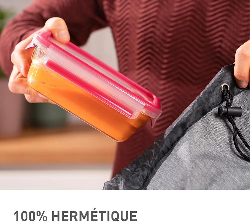 Tefal Masterseal Fresh Verre N1041110 – Boîte alimentaire rectangulaire 2L transparente - Thumbnail 3