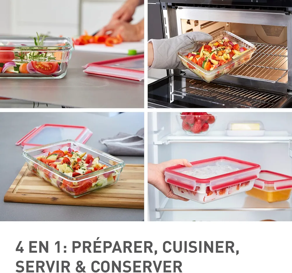 Tefal Masterseal Fresh Verre N1041110 – Boîte alimentaire rectangulaire 2L transparente - Thumbnail 4