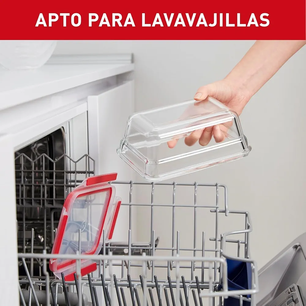 Tefal Masterseal Fresh Verre N1041210 – Boîte alimentaire rectangulaire 3L transparente - Thumbnail 4