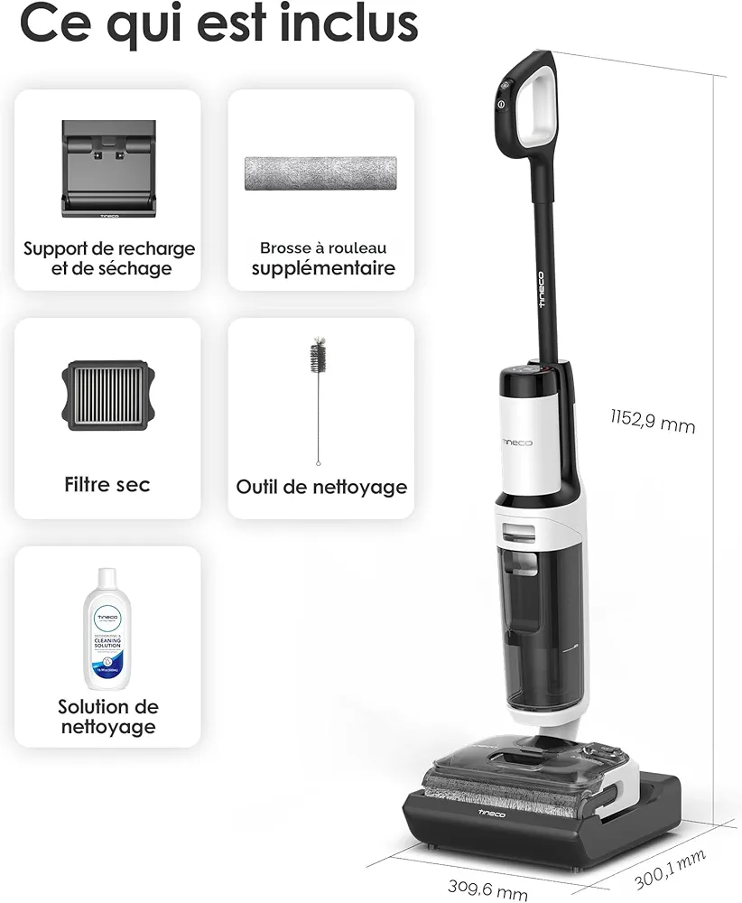 Tineco Floor One Stretch S6 Pro – Aspirateur laveur sans fil intelligent - Thumbnail 6