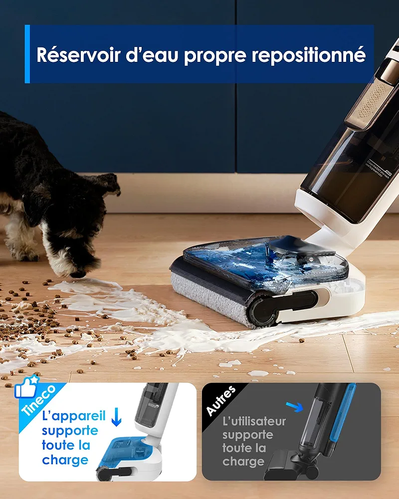 Tineco Floor One Stretch S6 Pro – Aspirateur laveur sans fil intelligent - Thumbnail 2