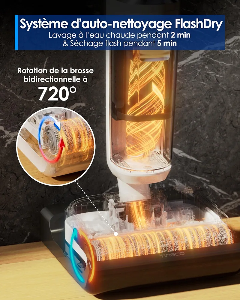 Tineco Floor One Stretch S6 Pro – Aspirateur laveur sans fil intelligent - Thumbnail 3