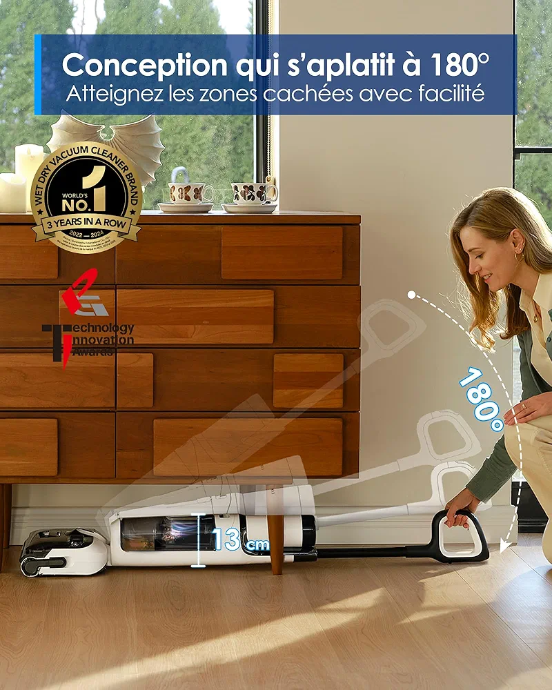 Tineco Floor One Stretch S6 Pro – Aspirateur laveur sans fil intelligent - Thumbnail 8