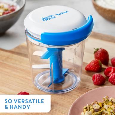 Tefal K1644344 – Chop & Shaker Jamie Oliver, hachoir manuel 450 ml blanc/bleu - Thumbnail 3