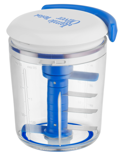Tefal K1644344 – Chop & Shaker Jamie Oliver, hachoir manuel 450 ml blanc/bleu