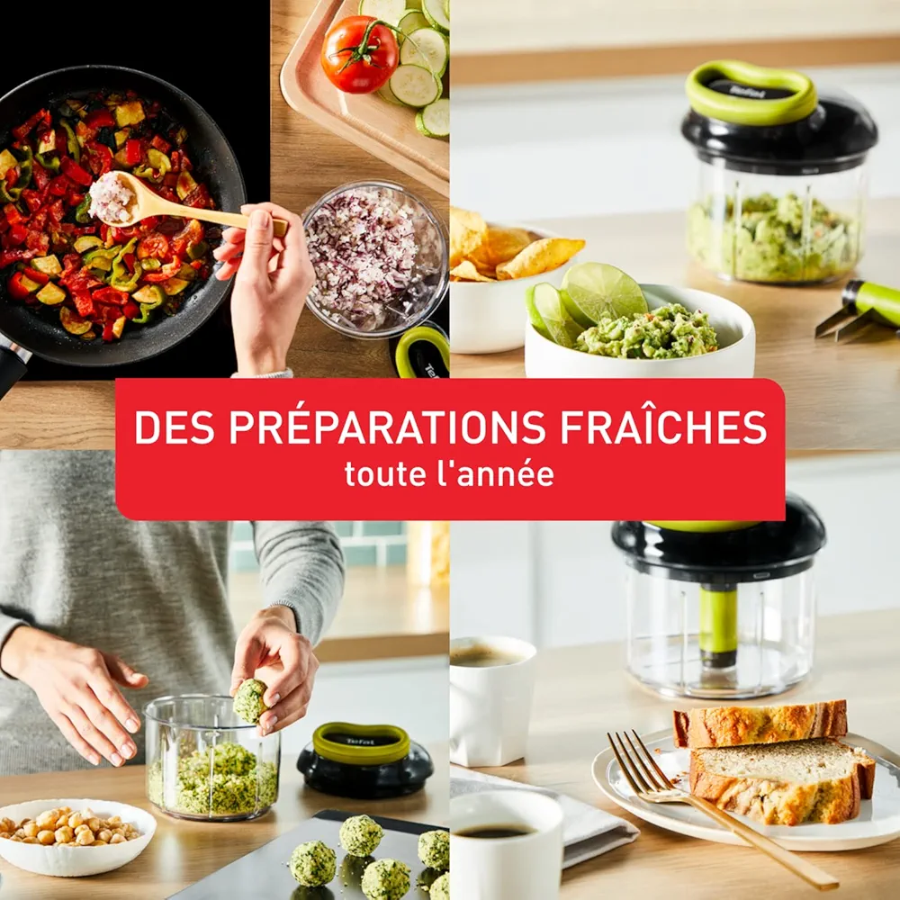 Tefal K1320404 – Hachoir manuel 5 secondes 900 ml noir/vert - Thumbnail 2