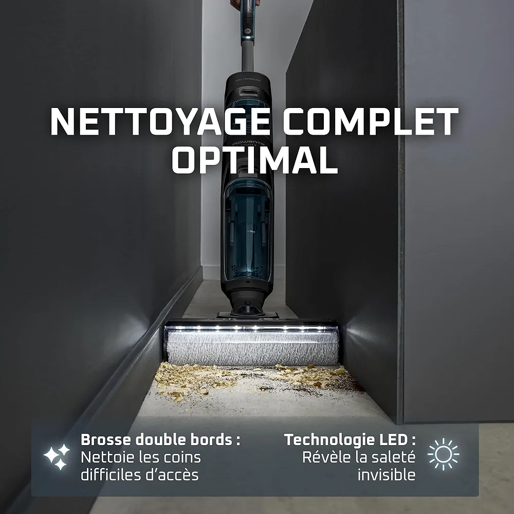 Rowenta X-Clean 5 – Aspirateur Laveur Sans Fil 2-en-1 avec Détection Auto & Séchage Air Chaud - Thumbnail 2