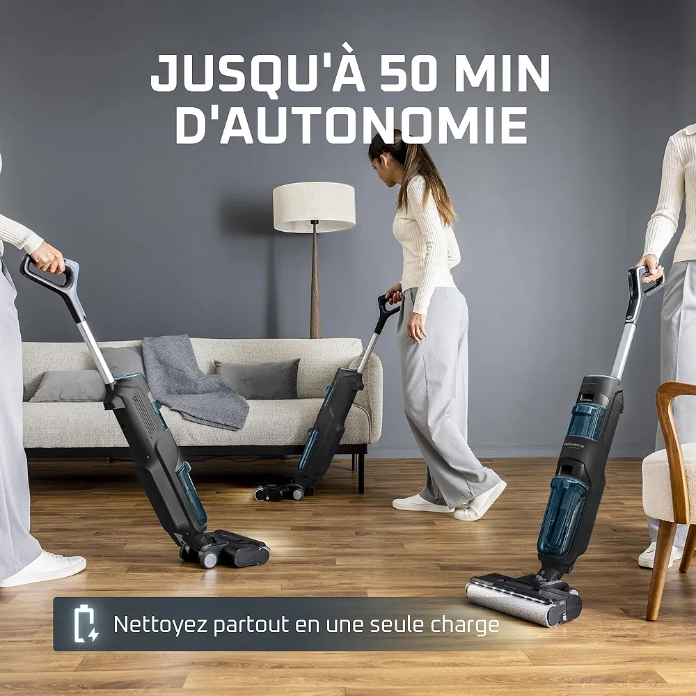 Rowenta X-Clean 5 – Aspirateur Laveur Sans Fil 2-en-1 avec Détection Auto & Séchage Air Chaud - Thumbnail 4