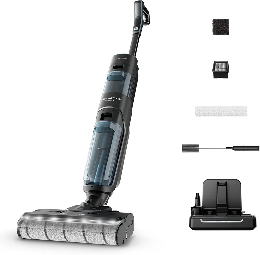 Rowenta X-Clean 5 – Aspirateur Laveur Sans Fil 2-en-1 avec Détection Auto & Séchage Air Chaud