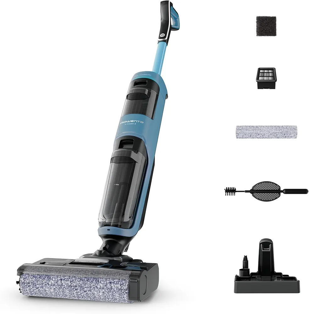 Rowenta X-Clean 2 – Aspirateur Laveur Sans Fil 2-en-1 Léger avec Modes ECO/Max