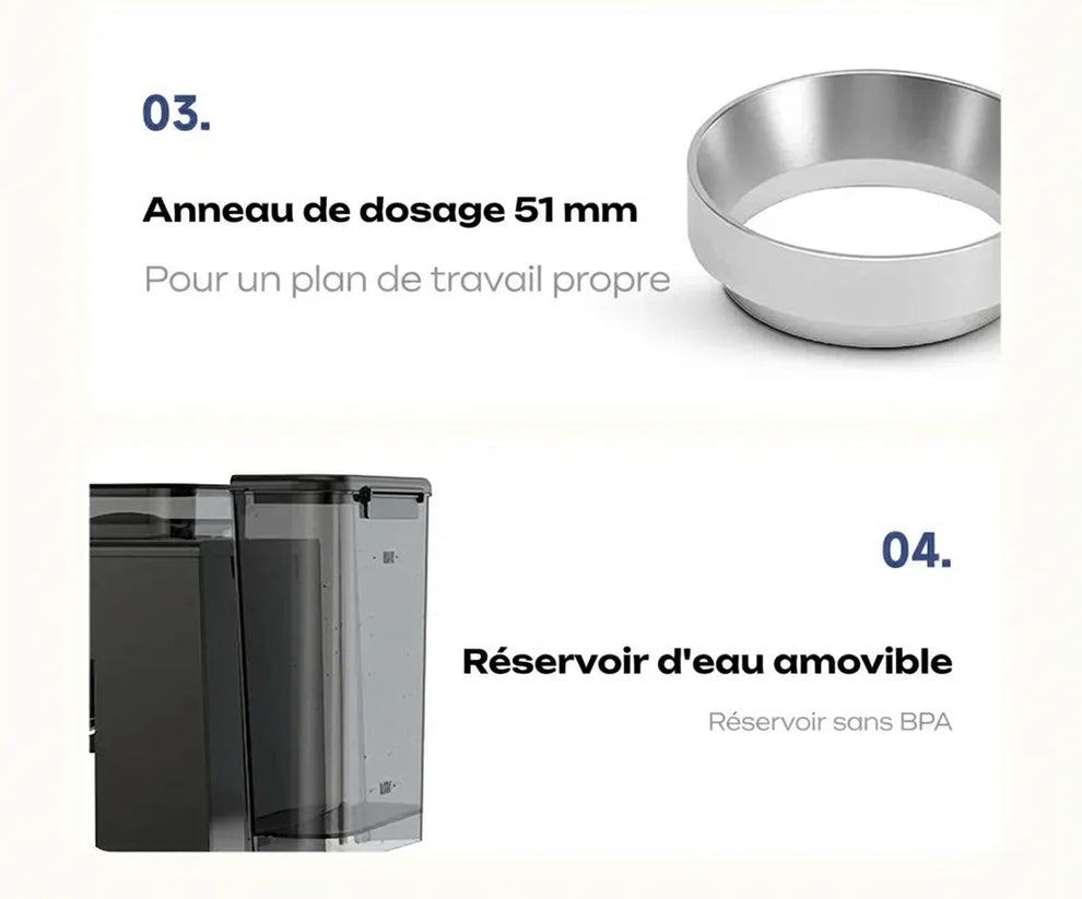 Machine Expresso avec Broyeur H20 – 20 Bars & PID (HiBrew) - Thumbnail 2