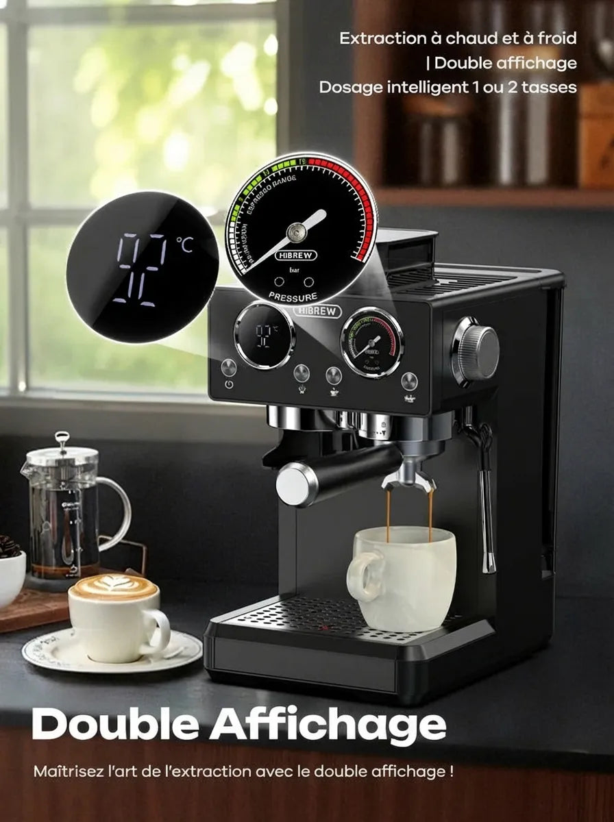 Machine Expresso avec Broyeur H20 – 20 Bars & PID (HiBrew) - Thumbnail 9