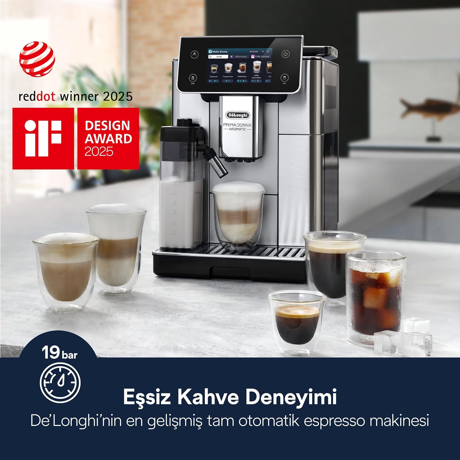 De’Longhi PrimaDonna Aromatic ECAM630.75 – Machine à Café Automatique avec Broyeur - Thumbnail 8