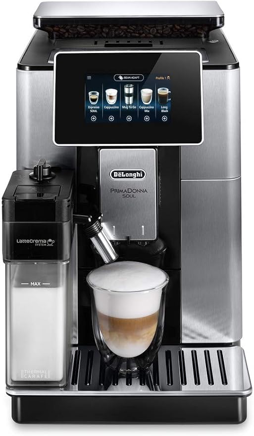 De’Longhi PrimaDonna Soul ECAM610.75 – Machine à Café Automatique avec Broyeur & Bean Adapt Technology