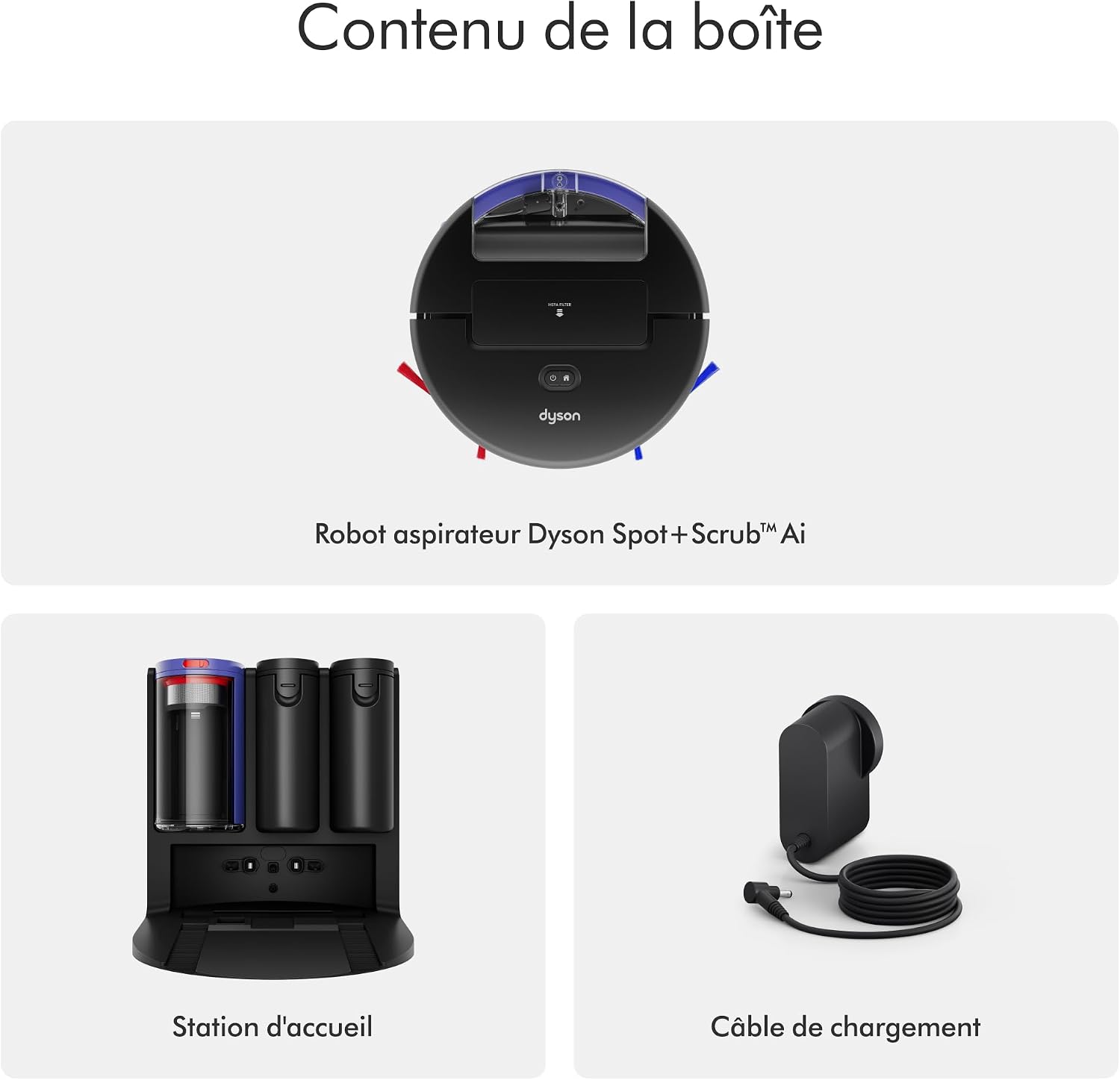 Dyson Spot+Scrub™ Ai Noir/Bleu – Robot Aspirateur Laveur Sec & Humide avec Détection des Taches par IA - Thumbnail 7
