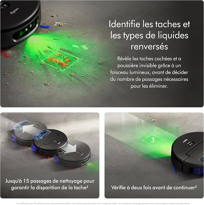 Dyson Spot+Scrub™ Ai Noir/Bleu – Robot Aspirateur Laveur Sec & Humide avec Détection des Taches par IA - Thumbnail 6
