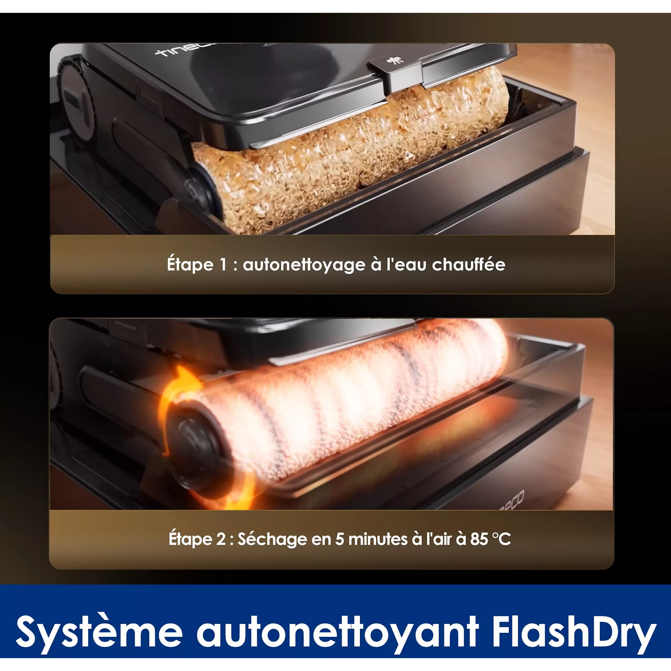 TINECO FLOOR ONE S7 max PRO – Aspirateur Laveur Intelligent Sans Fil | Nettoyage Double Bord - Thumbnail 5