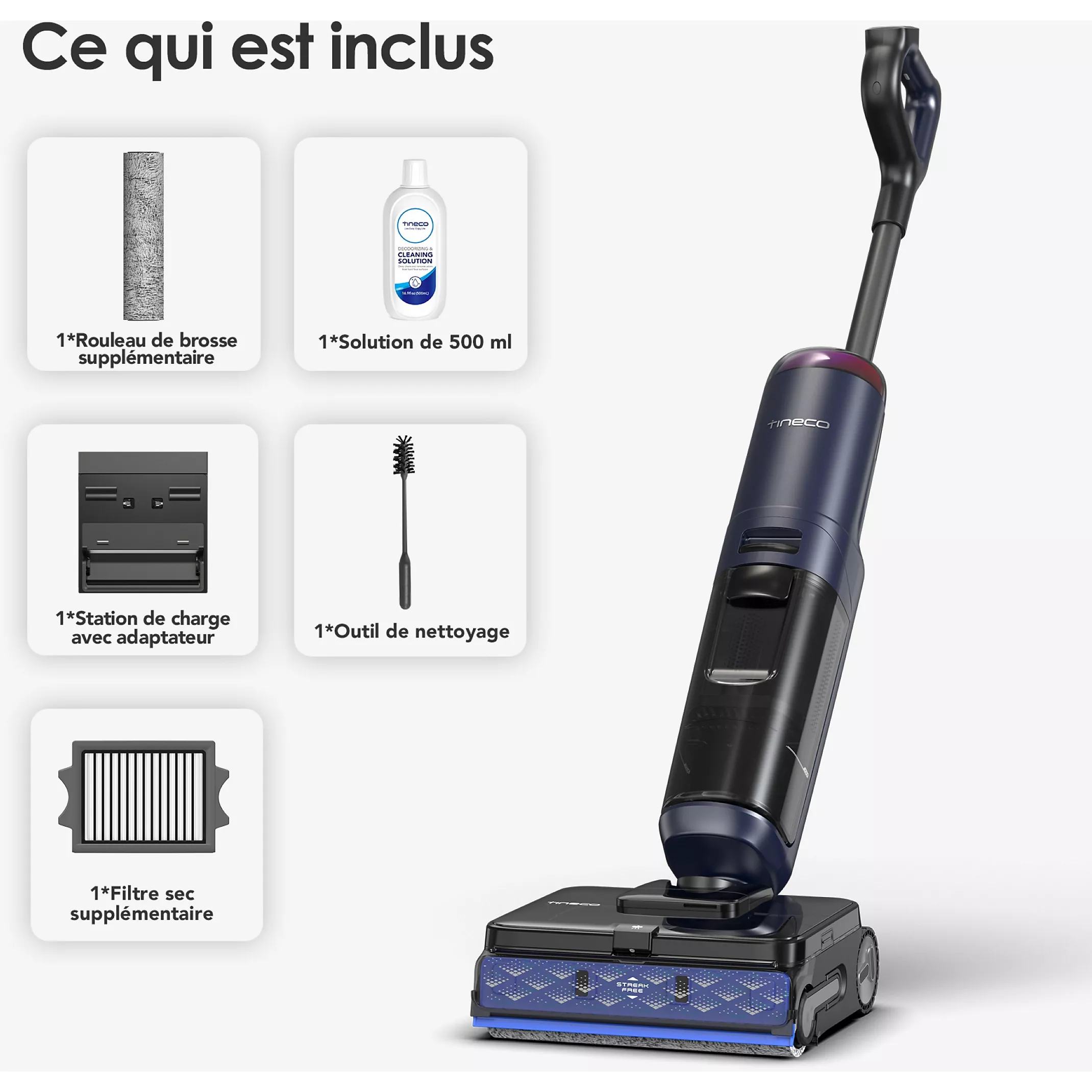 TINECO FLOOR ONE S7 max PRO – Aspirateur Laveur Intelligent Sans Fil | Nettoyage Double Bord - Thumbnail 10