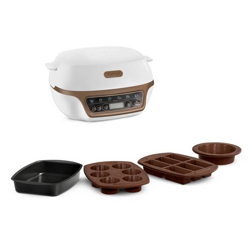 TEFAL Cake Factory+ – Machine à Gâteaux Intelligente | 4 Moules Inclus | 5 Programmes Automatiques